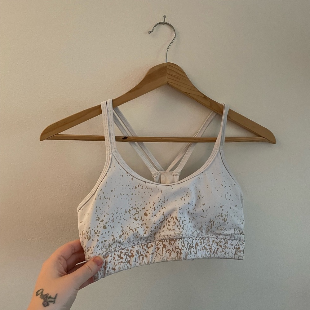 Buffbunny White and Gold Speckled Sports Bra